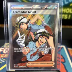 Pokemon Scarlet & Violet Team Star Grunt 242/198 Full Art Trainer Secret Rare NM - Image 3