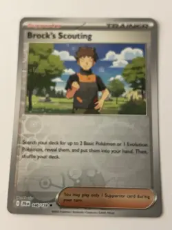 Pokemon TCG Brock's Scouting 146/159 Sv09: Journey Together Reverse Holo - Image 1