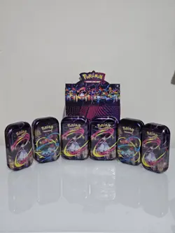 Pokemon TCG Mega Evolutions Scarlett & Violet Mini Tin Factory Sealed Lot of 6 - Image 4