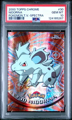 2000 TOPPS CHROME POKEMON T.V. SPECTRA #30 NIDORINA PSA 10 - Image 1