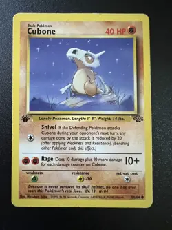 Pokemon TCG Cubone Jungle 50/64 1st Edition WOTC Vintage MP - Image 1