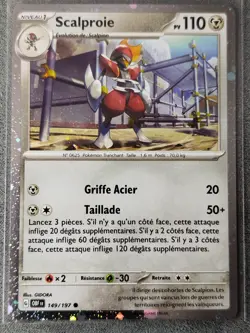 Carte POKEMON FR - EV03 Flammes Obsidiennes 149/197 Scalproie Holo Cosmo Neuf - Image 1