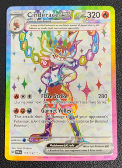 Cinderace ex 157/142 Stellar Crown Full Art Ultra Rare Pokemon TCG Card NM - Image 1