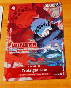 ONE PIECE ENGLISH CARD PROMO HOLO CARTE Trafalgar Law P-017 WINNER JCC NM - Image 1