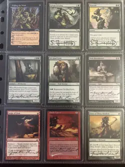 MTG-BB Mixed Lot Of 9 Signed Magic The Gathering Cards Fischer & Sweet - Image 1