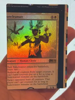 1X FOIL Suncleanser NFC MTG Magic M19 Core Set 2019 Miscut Error Sheet Edge - Image 1