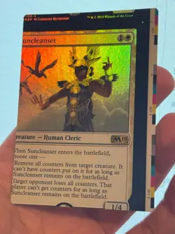 1X FOIL Suncleanser NFC MTG Magic M19 Core Set 2019 Miscut Error Sheet Edge - Image 2