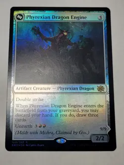 Phyrexian Dragon Engine -Double-Sided Foil- Brothers War Rare Meld BRO mtg LP - Image 1