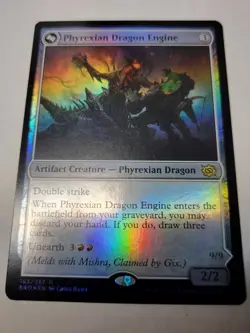 Phyrexian Dragon Engine -Double-Sided Foil- Brothers War Rare Meld BRO mtg LP - Image 2