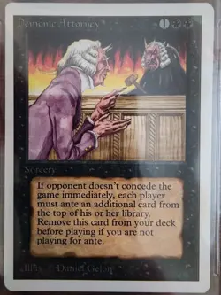 MTG Demonic Attorney ⭐UNLIMITED Edition ⭐BGS GRADED 8.0 with 3x 9.0!⭐ 1993 Magic - Image 3