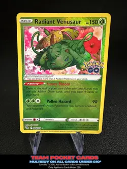 Radiant Venusaur 004/078, Pokemon GO, Pokemon, NM - Image 1