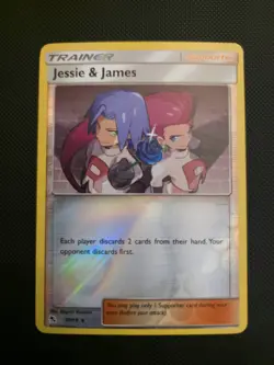 Pokemon TCG Jessie & James 58/68 Hidden Fates Holo Rare Card Near Mint - Image 1