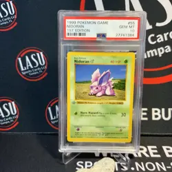 1999 Pokemon Game Nidoran #55 1st Edition PSA 10 - Image 1