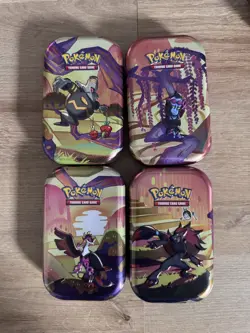 4 EMPTY Shrouded Fable Mini Tin Bundle : Different Design : Pokemon TCG - Image 1