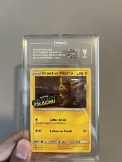 Pokemon 2019 Black Star Promo SM190 DVD Stamped Holo Detective Pikachu TAG 9 - Image 3