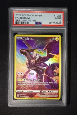 Zekrom TG05/TG30 Swsh09: Brilliant Stars Trainer Gallery Holo PSA 9 - Image 1