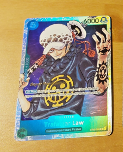 ONE PIECE ENGLISH CARD HOLO GAME SUPER PRE-RELEASE CARTE Law ST02-009 SR NM - Image 1