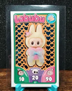 FLASHGONDOR Labubu Trading Card Game #27 Let's Checkmate Blue Hearts Foil - Image 1