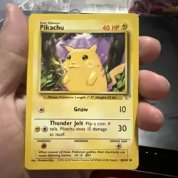 Pokemon Pikachu TCG Yellow Cheeks Base Set Promo Card E3 LP - Image 1