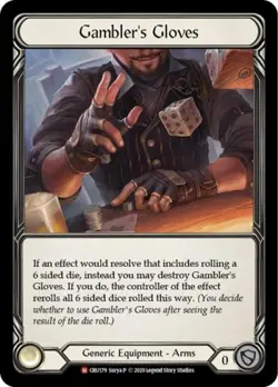 Flesh and Blood FAB Gambler's Gloves NM 1st EditionCold Foil Crucible of War - Image 1