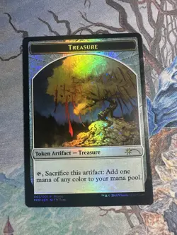 Promo Foil Treasure Token 2018 Lunar New Year Money Tree MTG Magic The Gathering - Image 1