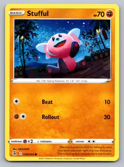 Pokemon TCG SWSH08: Fusion Strike Stufful 150/264 - Image 1