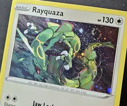 Double Swirl Rayquaza SWSH029 Black Star Promos Cosmos Holo Pokemon TCG 2020 NM - Image 4