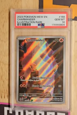 2023 POKEMON MEW EN-151 ILLUSTRATION RARE #168 CHARMANDER PSA 10 - Image 1