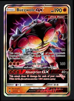 Buzzwole GX 57/111 Crimson Invasion Ultra Rare Pokemon TCG - Image 1