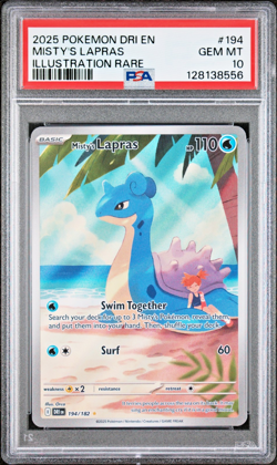 PSA 10 MISTY'S LAPRAS - POKEMON DRI EN-DESTINED RIVALS ILLUSTRATION RARE 194/182 - Image 1