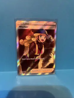 Pokemon TCG Worker 195/195 Silver Tempest Full Art Trainer Ultra Rare Holo - Image 1