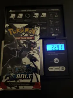 Heavy 22.91g Pokemon TCG SV 10.5 Black Bolt Booster Pack Sealed! - Image 1
