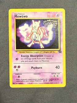 1999 Vintage POKEMON TCG MEWTWO #3 The First Movie Black Star Promo Set Played - Image 1
