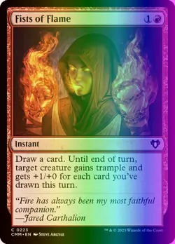 MTG Magic the Gathering Fists of Flame (223/1455) Commander Masters LP FOIL - Image 1