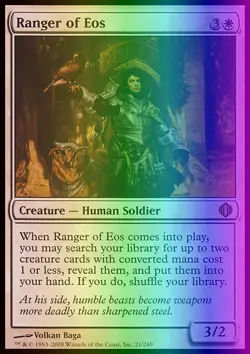 MTG Magic the Gathering Ranger of Eos (21/260) Shards of Alara LP FOIL - Image 1