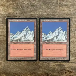 Snow-Covered Mountain LP (x2) Ice Age Magic the Gathering Card MTG TCG - Image 1