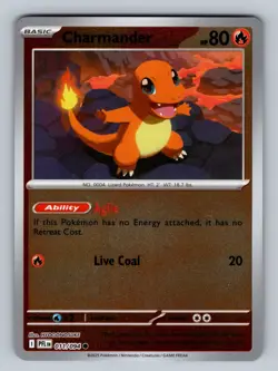 Charmander 011/094 Reverse Holo ME02: Phantasmal Flames NM Pokemon TCG - Image 1