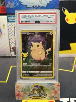 Pokemon 2021 Celebrations Pikachu Full Art #005/025 PSA 8 NM-MT - Image 1