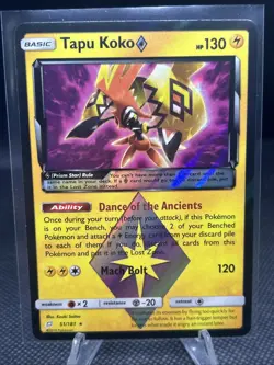Tapu Koko 51/181 Prism Star Rare Holo Team Up Pokemon Card - Image 1