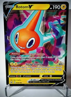 Foil Rotom V 058/196 SWSH11: Lost Origin Ultra Rare Pokemon Card TCG - Image 1
