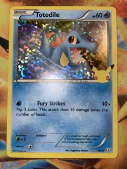 2021 McDonald's Pokemon 25th Anniversary Card TOTODILE 18/25 HOLO NM - Image 1
