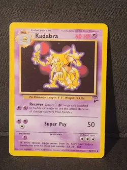 Kadabra 46/130 Base Set 2 - LP Condition - 2000 Pokemon Card - Vintage WOTC - Image 1