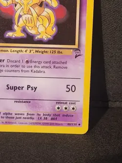 Kadabra 46/130 Base Set 2 - LP Condition - 2000 Pokemon Card - Vintage WOTC - Image 5