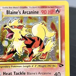 Blaine's Arcanine 1/132 Gym Challenge Holo Rare WOTC Pokemon English NM ? - Image 2