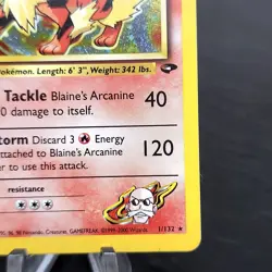 Blaine's Arcanine 1/132 Gym Challenge Holo Rare WOTC Pokemon English NM ? - Image 5
