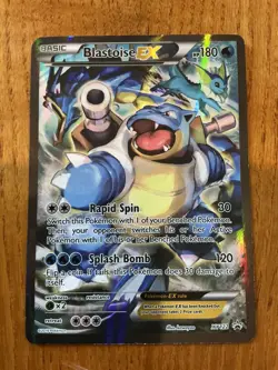 Pokemon TCG Blastoise EX XY122 BLACK STAR PROMO Full Art Holo NM Ungraded - Image 1