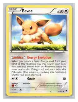 Pokemon TCG Eevee 80/111 XY - Furious Fists Normal LP - Image 1