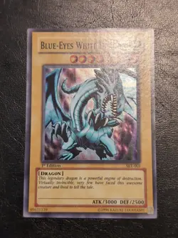 Yu-Gi-Oh! SUPER RARE HOLO CARD BLUE-EYES WHITE DRAGON SKE-001 1ST VLP - Image 1