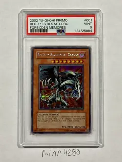 2002 Yu-Gi-Oh! RED-EYES BLACK METAL DRAGON FMR-001 SECRET RARE PSA 9 fresh cert - Image 1