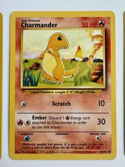 Squirtle 63/102 Bulbasaur Charmander Base Set Starter Pokemon Cards NM+ Lot - Image 3